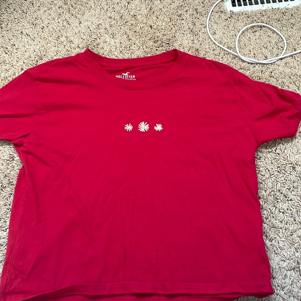 Hollister red flower shirt